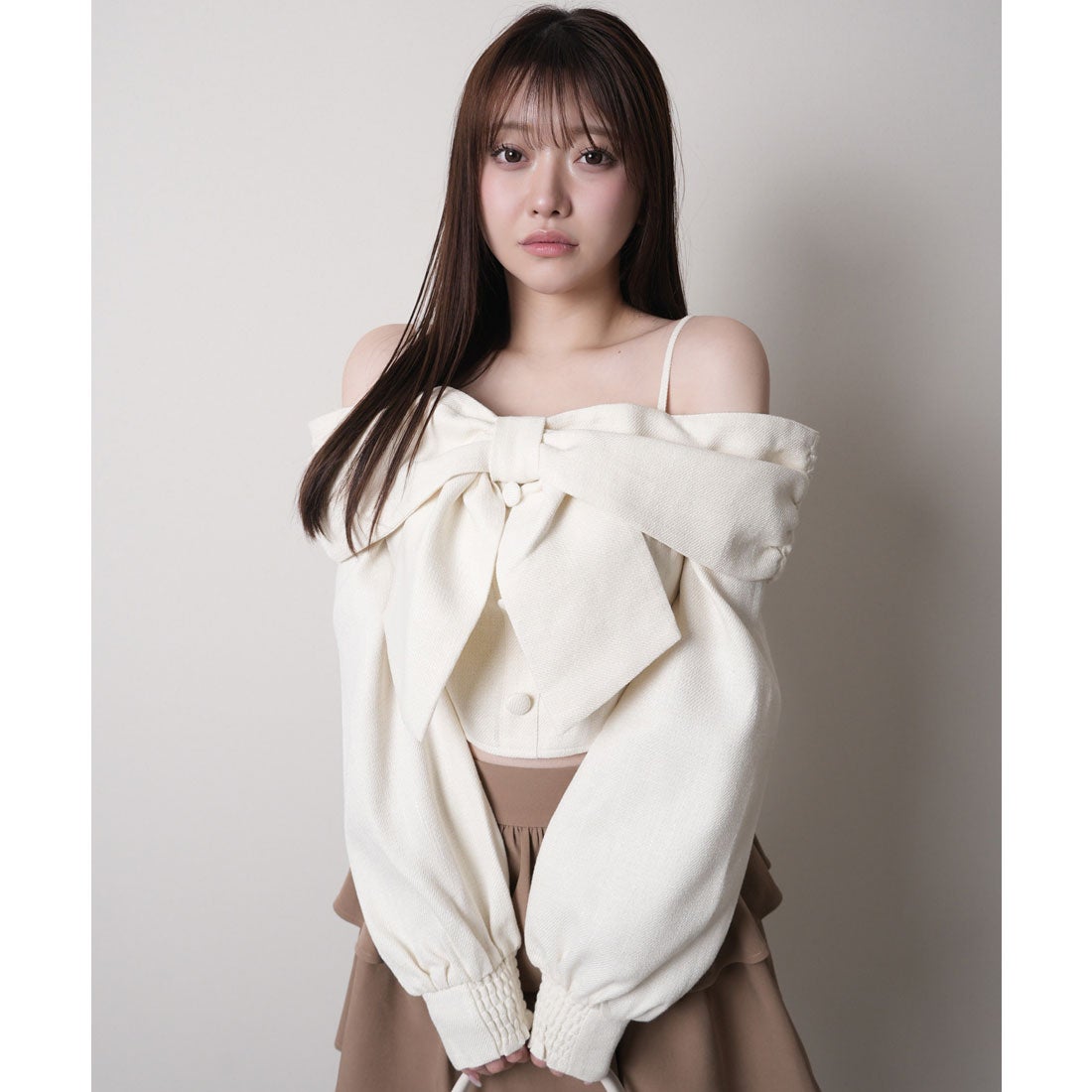 リップサービス LIP SERVICE リボンオフショルロングスリーブトップス