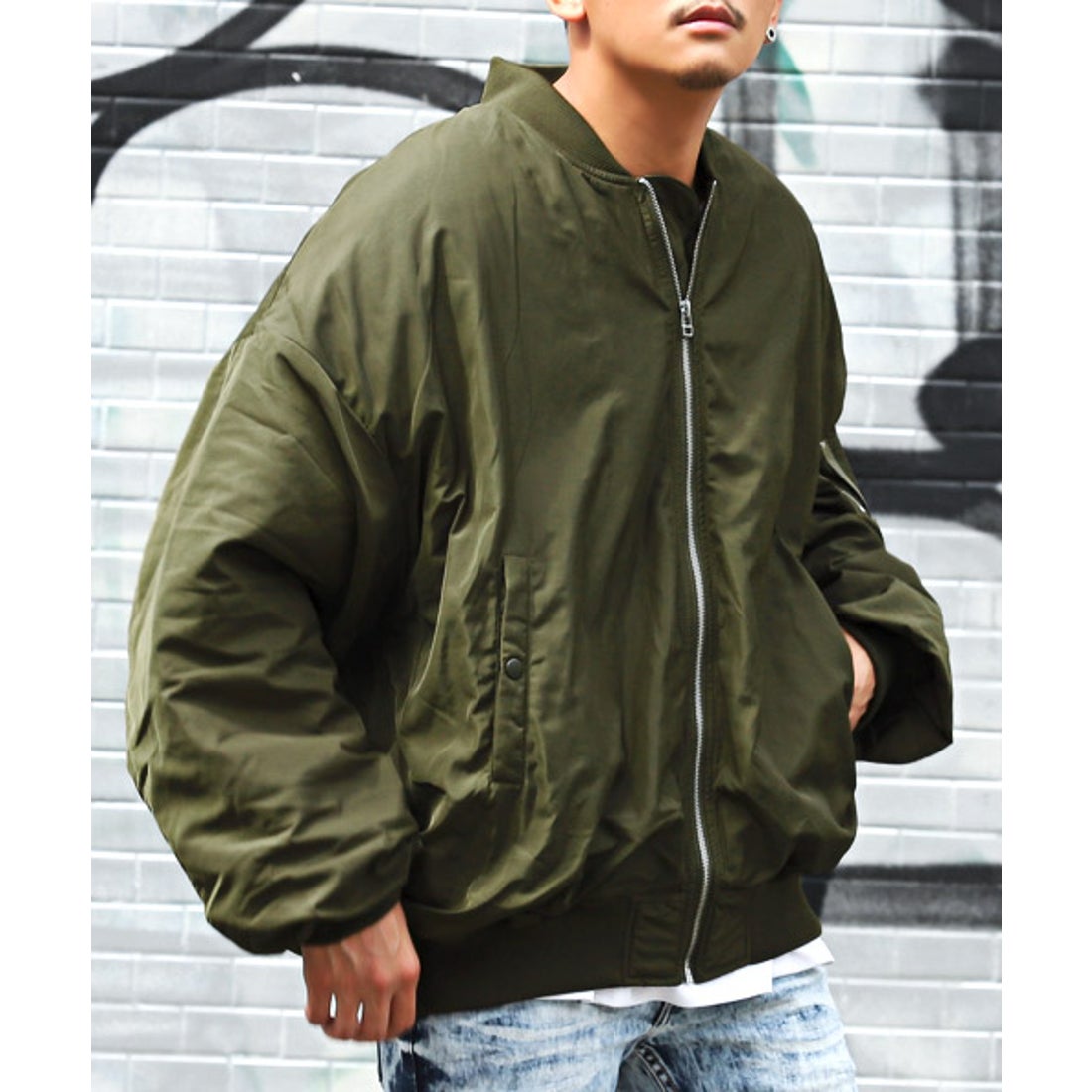 ラグスタイル LUXSTYLE ビッグシルエット中綿MA－1ジャケット/MA－1