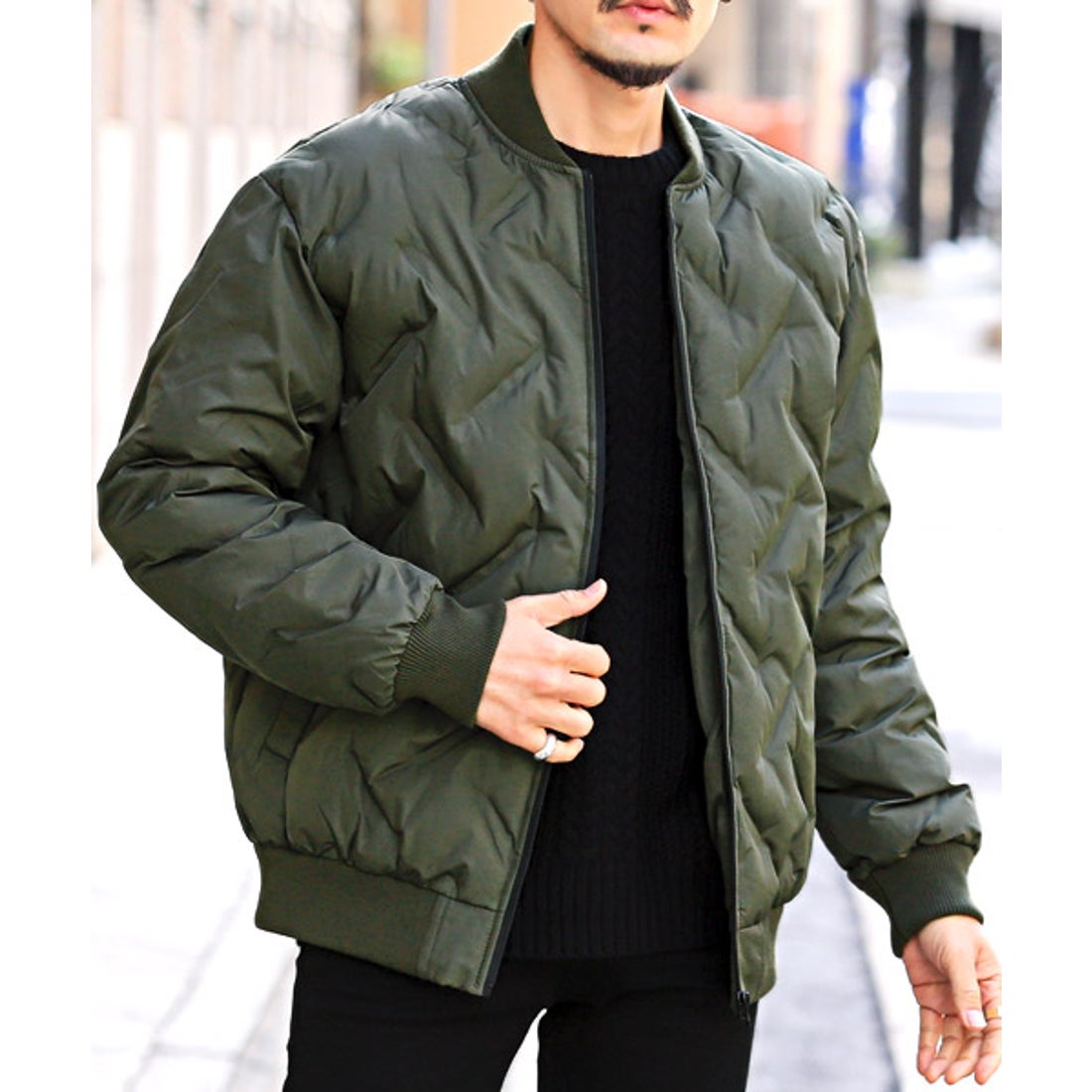 ラグスタイル LUXSTYLE 中綿シームレスMA－1ジャケット/MA－1