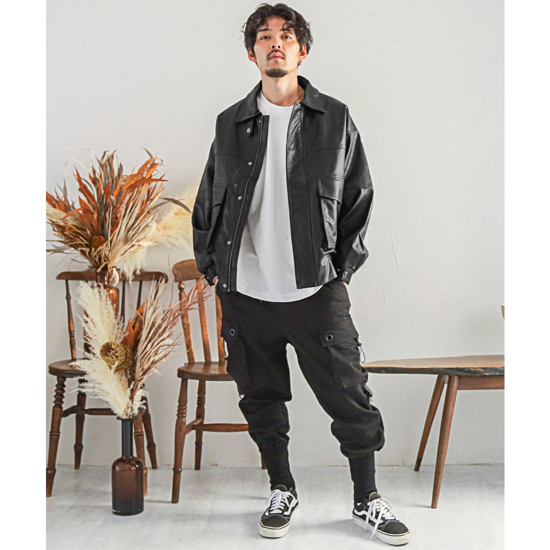 ラグスタイル LUXSTYLE A2タイプPUレザーブルゾン レザージャケット