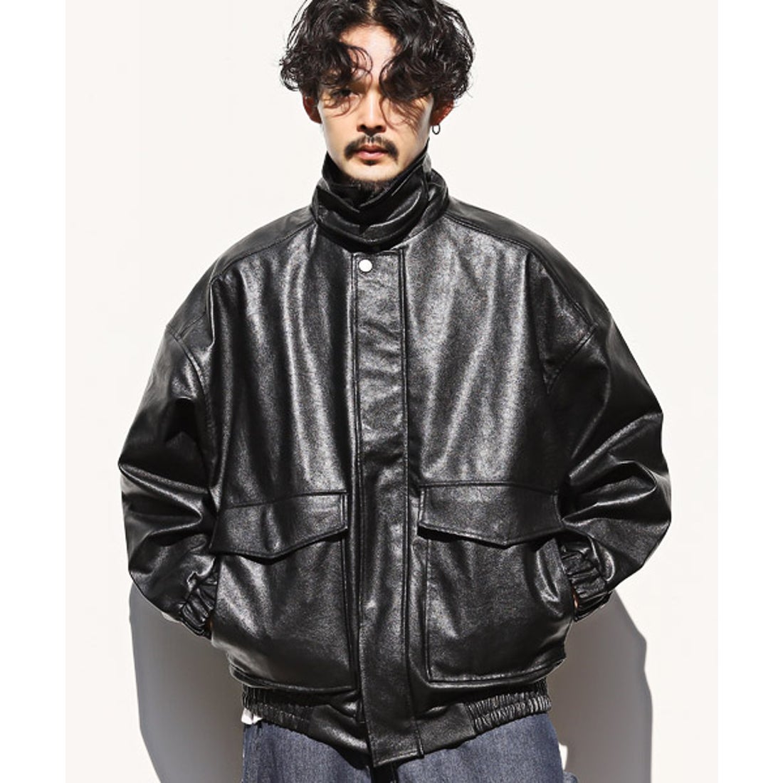 ラグスタイル LUXSTYLE エコレザーA－2ブルゾン/レザージャケット