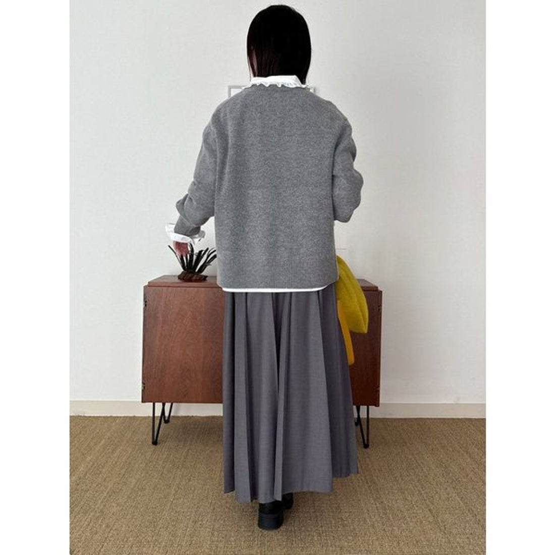 ミラ オーウェン Mila Owen MILAOクルーネックジャガードニット （WHT