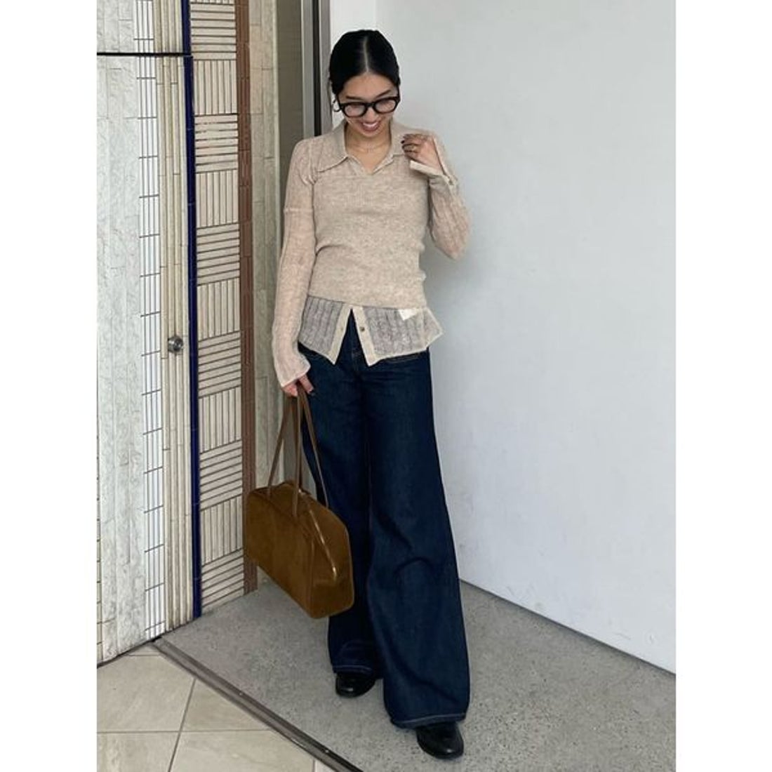 ミラ オーウェン Mila Owen 【セットアイテム】ポロ襟ワイドリブベア