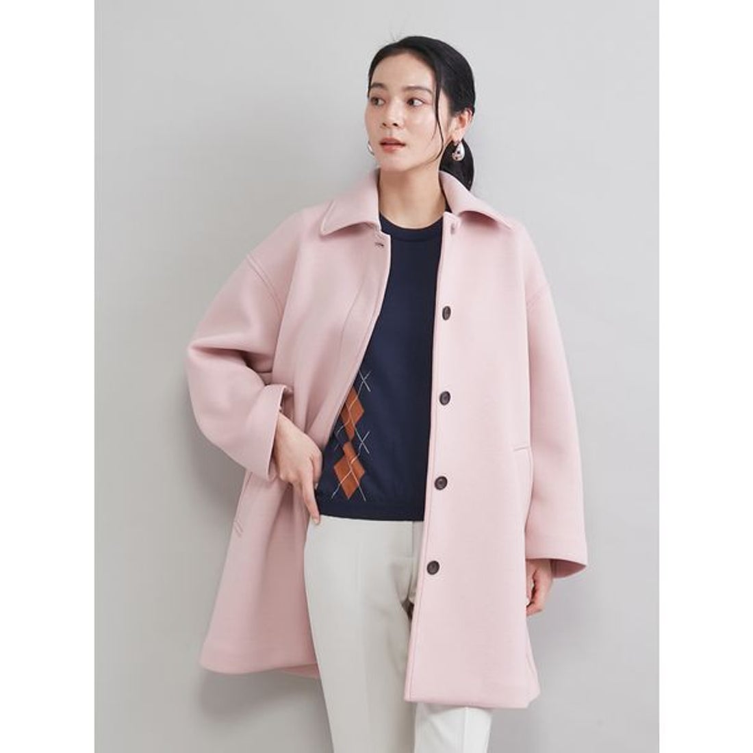 ミラ オーウェン Mila Owen ステンカラーAラインポンチコート （PNK