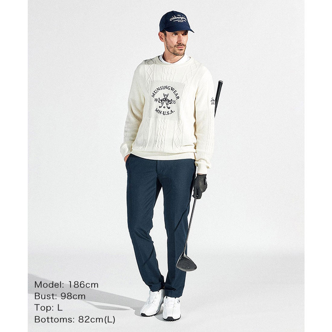 MUNSINGWEAR グラフィックインターシャセーター -デサントストア