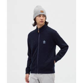 マンシングウェア MUNSINGWEAR 防風裏地付きフルジップ地柄セーター