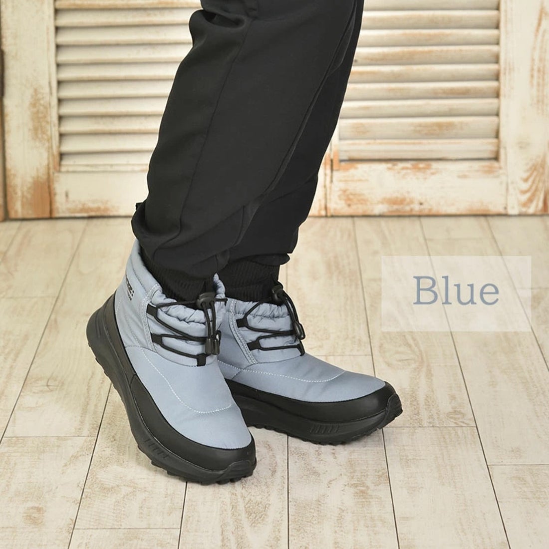 モズ moz 4cm防水 シャークソールドロストブーツ （ブルー） -waja