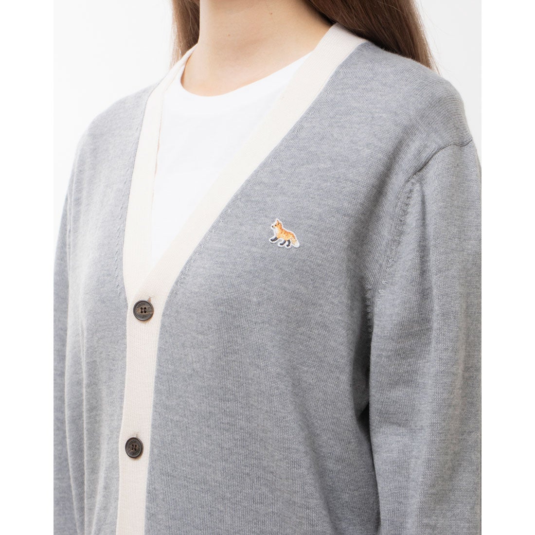 メゾンキツネ MAISON KITSUNE カーディガン（Gray） - ファッション