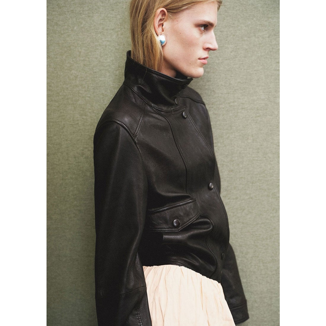 レザージャケット .-- COMME （ブラウン） -MANGO - マンゴ公式