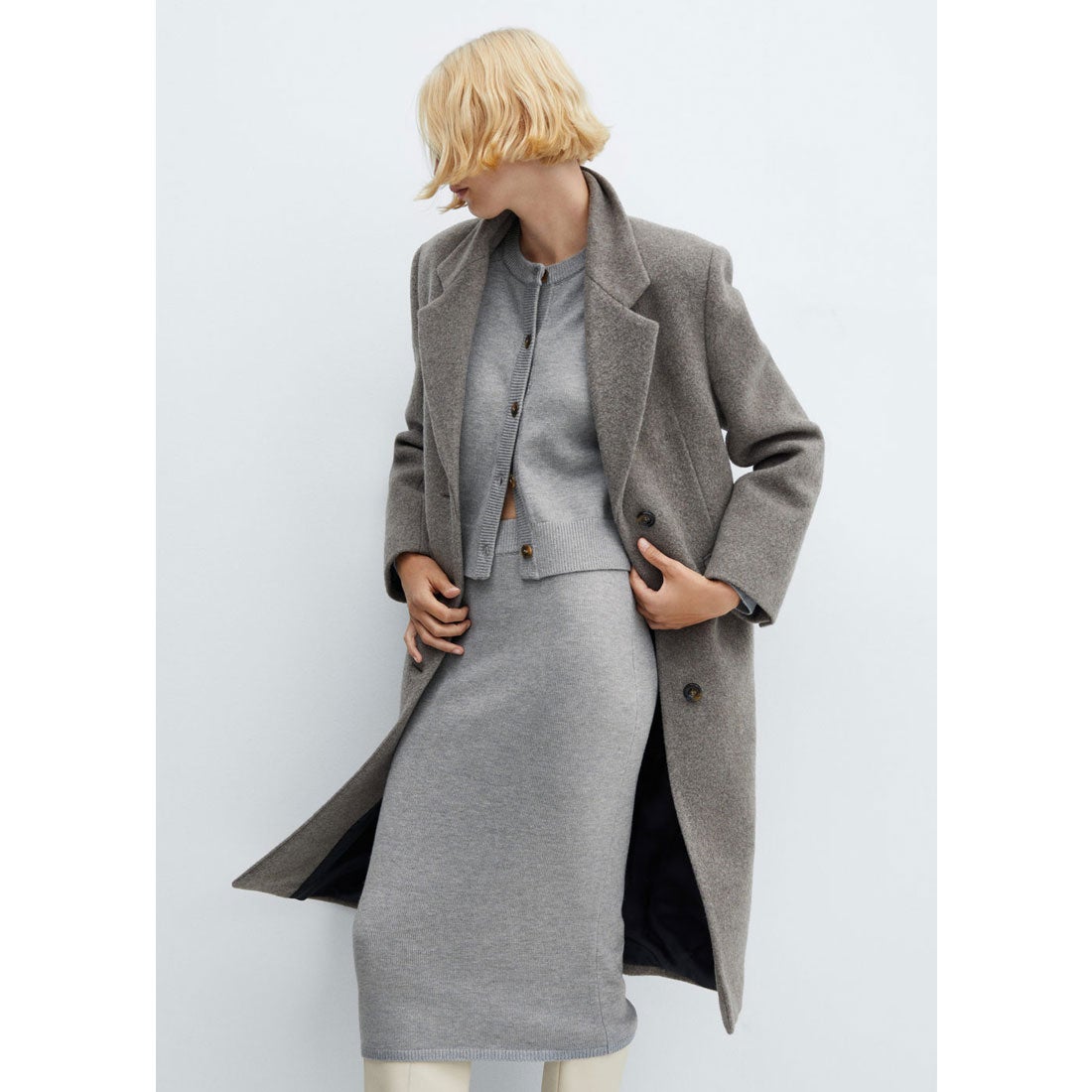 カーディガン .-- GIZMO （ミディアムグレー） -MANGO - マンゴ公式