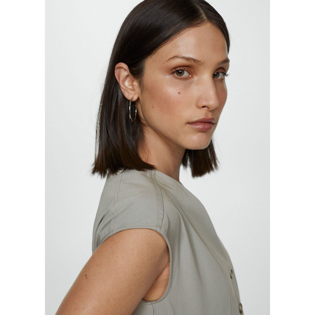 ロングジャンプスーツ .-- AZALEA （パステルグレー） -MANGO - マンゴ