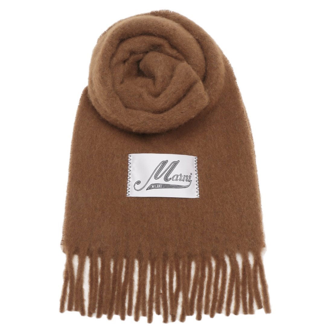 マルニ MARNI マフラー フリンジ付き起毛 ブラウン メンズ MARNI