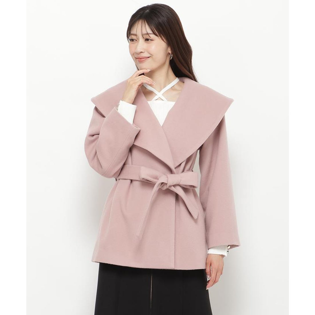 アンドクチュール AND COUTURE ウールビーバーショールカラーショート