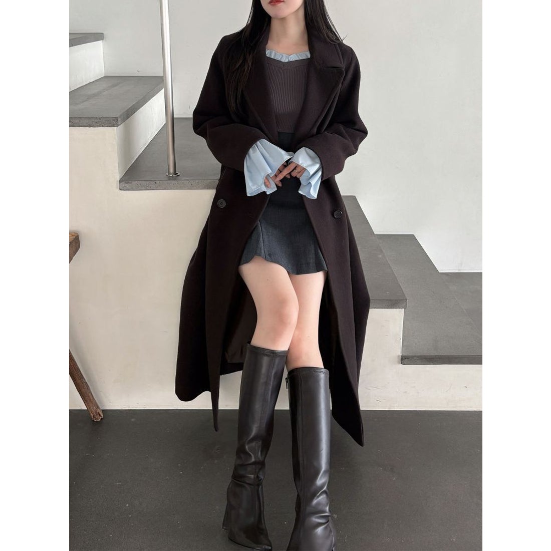 マーキュリーデュオ MERCURYDUO ウールチェスターコート （ダーク