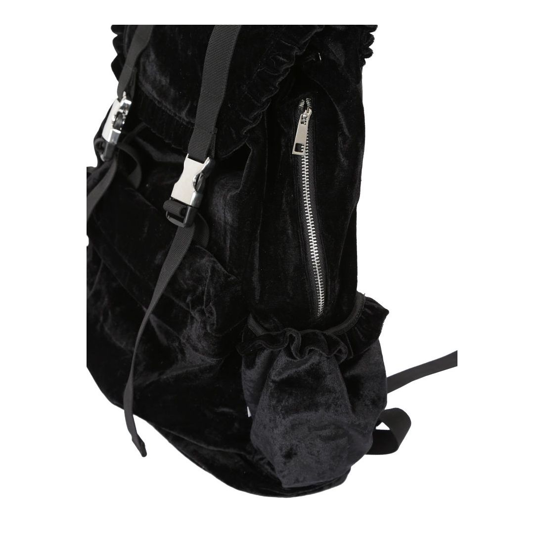 merry jenny ベロアフリルバックパック（ブラック） -靴＆ファッション