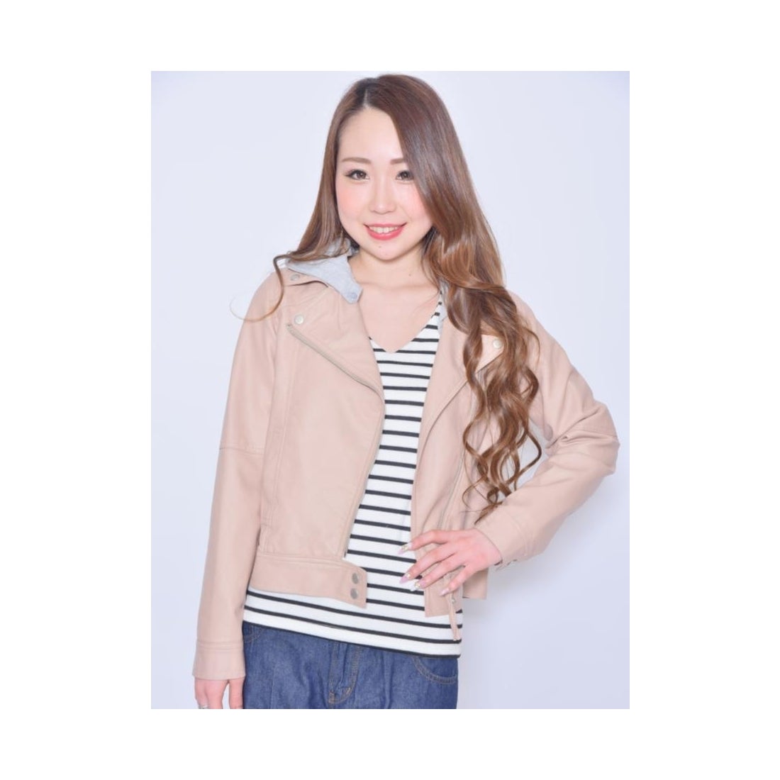 me Jane 合皮ライダースジャケット ピンク -靴＆ファッション通販