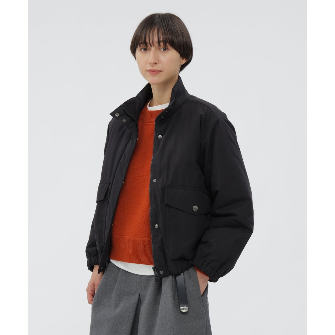 エムエイチエル MHL. LIGHTWEIGHT COTTON NYLON CANVA （BLACK