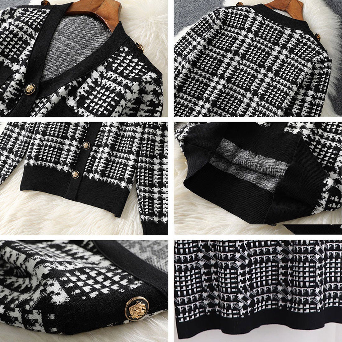 miniministore 千鳥柄セットアップツイード風セクシー - ファッション