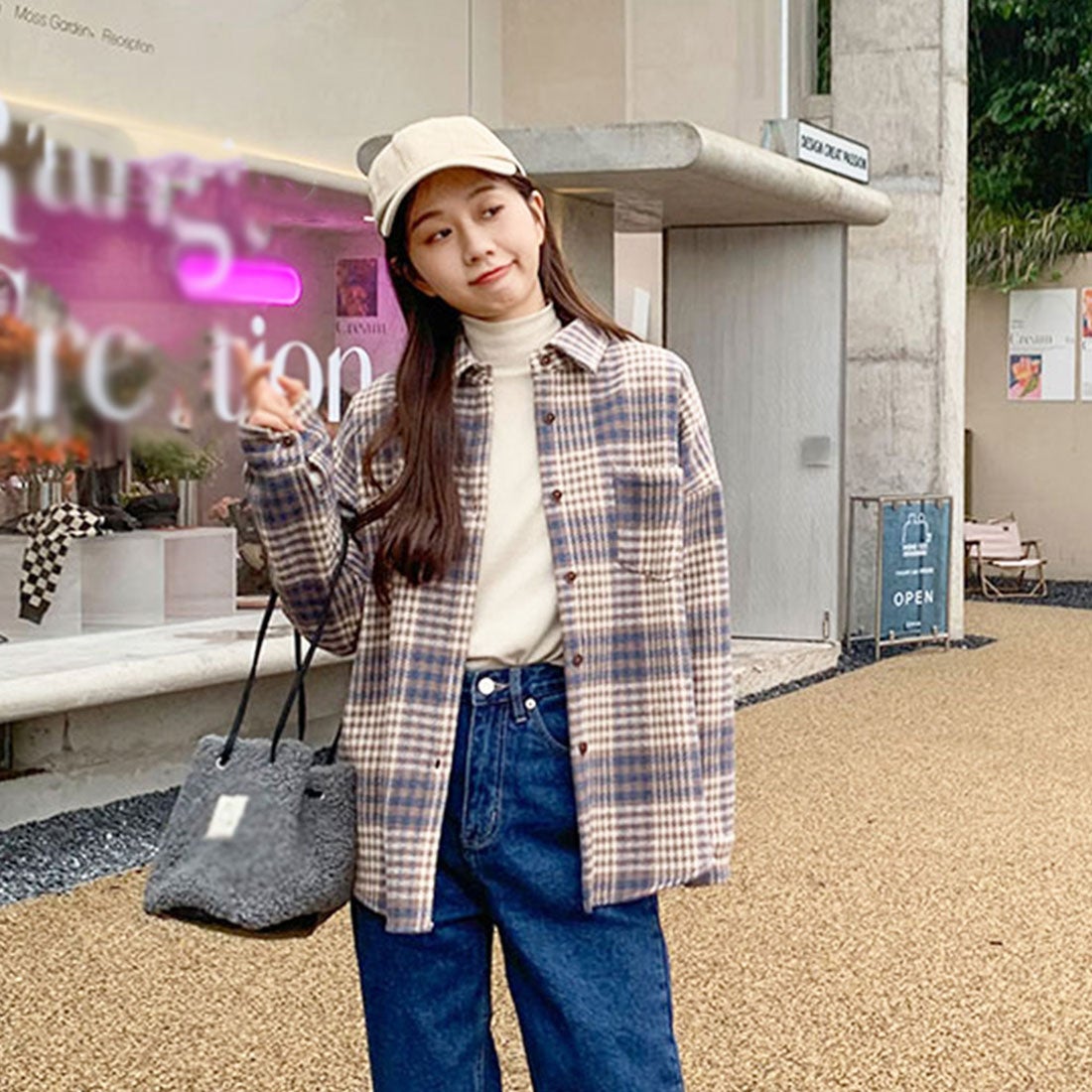 miniministore チェック柄ネルシャツ レディース 春秋 -靴