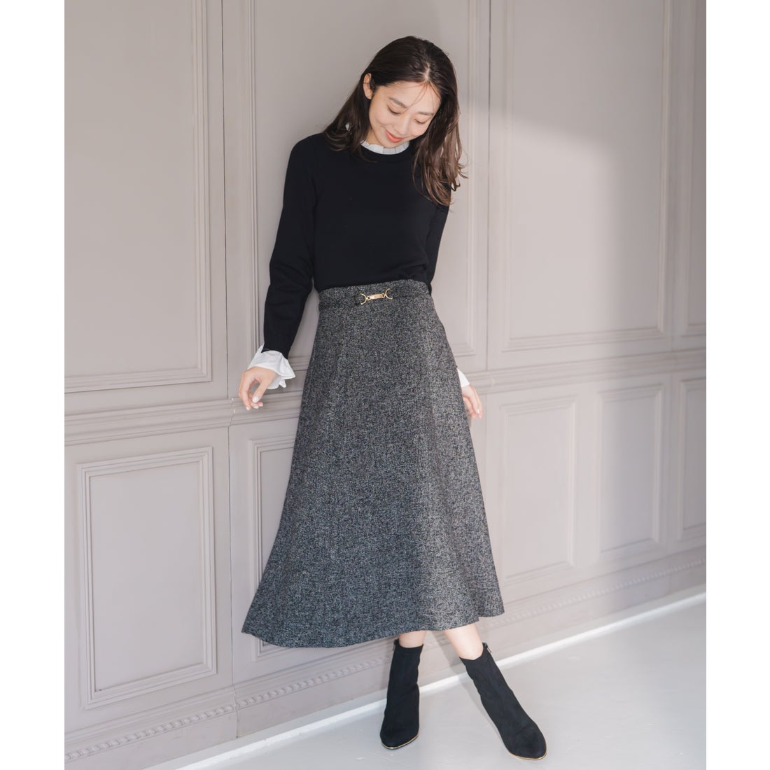 ミッシュマッシュ MISCH MASCH 2025秋冬新作 ビット付きベルトフレア