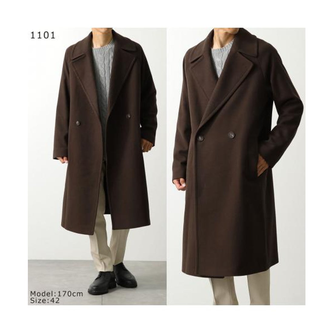 イーヴォ HEVO HEVO コート BRINDISI G725 ダブルブレスト ベルト付