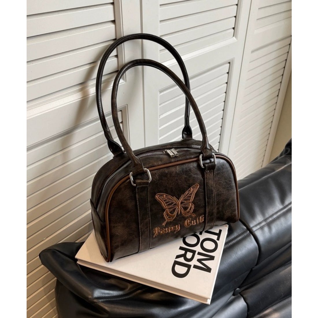 ショップニコニコ ShopNikoNiko バタフライ刺繍 ヴィンテージ風