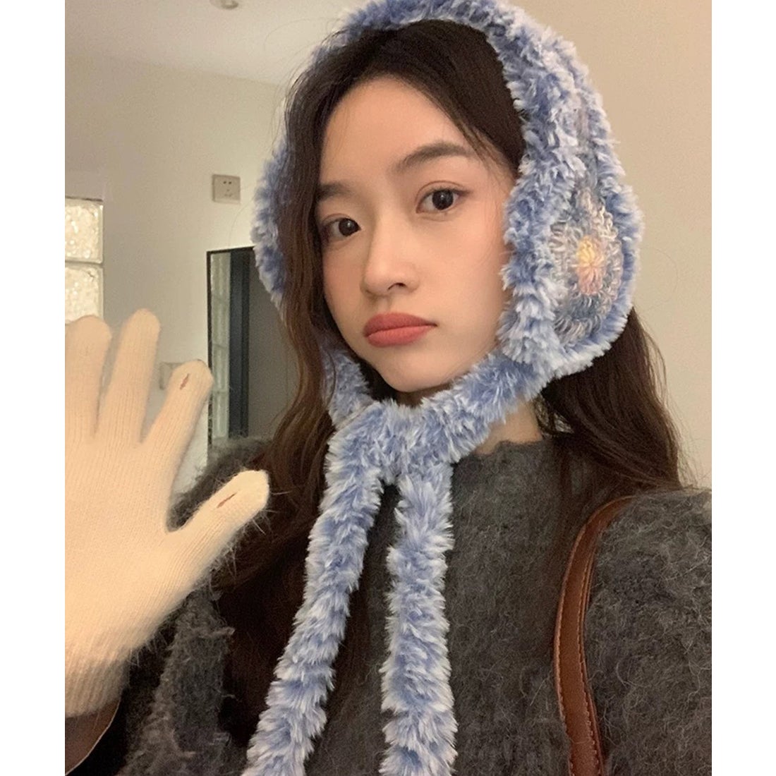 ショップニコニコ ShopNikoNiko フェイクファー カラフルニット編み