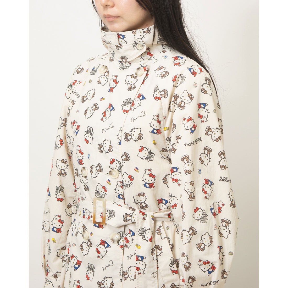 ニーナミュウ Ninamew 総柄ナイロントレンチコート （WH