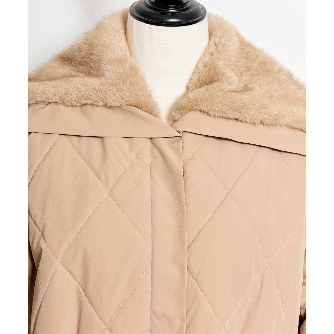 ノエラ NOELA ファー襟付き中綿コート （キャメル） -ファッション通販