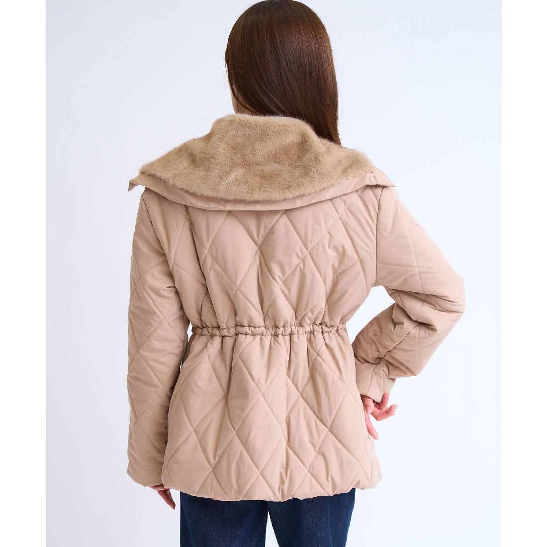 ノエラ NOELA ファー襟付き中綿コート （キャメル） -ファッション通販
