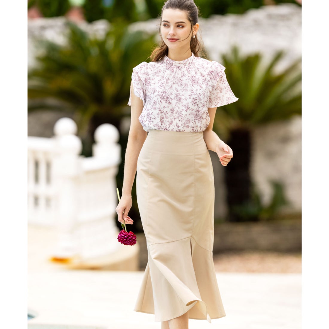 ノエラ NOELA スリットマーメイドスカート （ベージュ） -ファッション