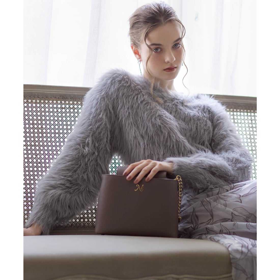 ノエラ NOELA シャギーVネックニット （グレー） -ファッション通販