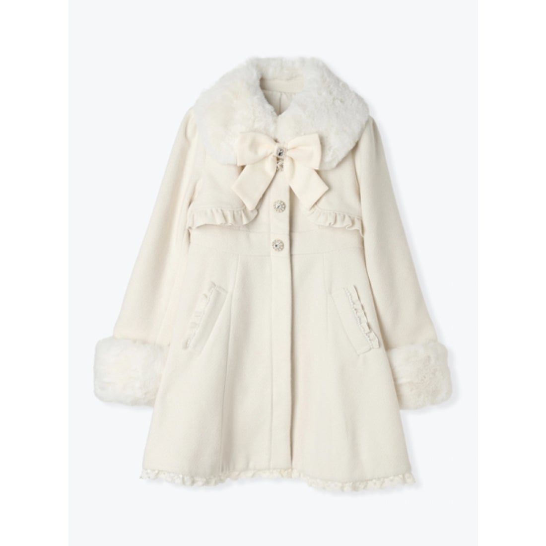 ノエミー NOEMIE お嬢さんワッフルフレアコート （黒） -ファッション