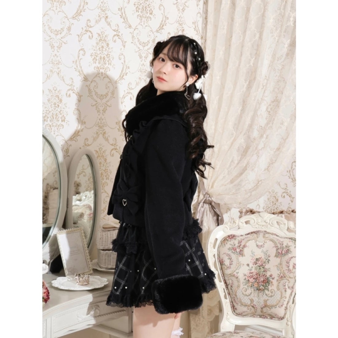 ノエミー NOEMIE お嬢さんワッフルショートコート （ピンク