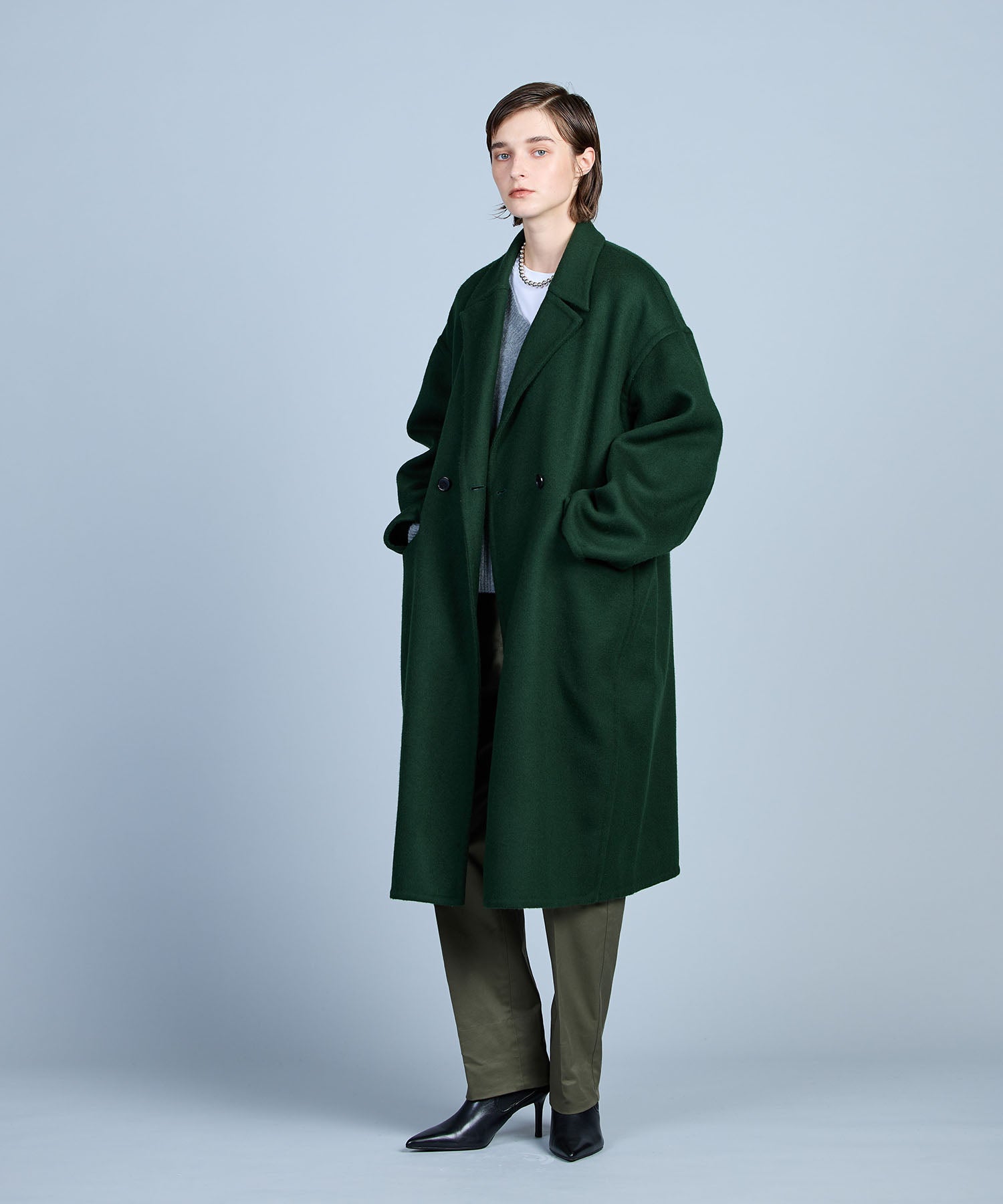 ノーク N.O.R.C 【N.O.R.C×GISELeコラボ】ミディ丈ウールリバーコート