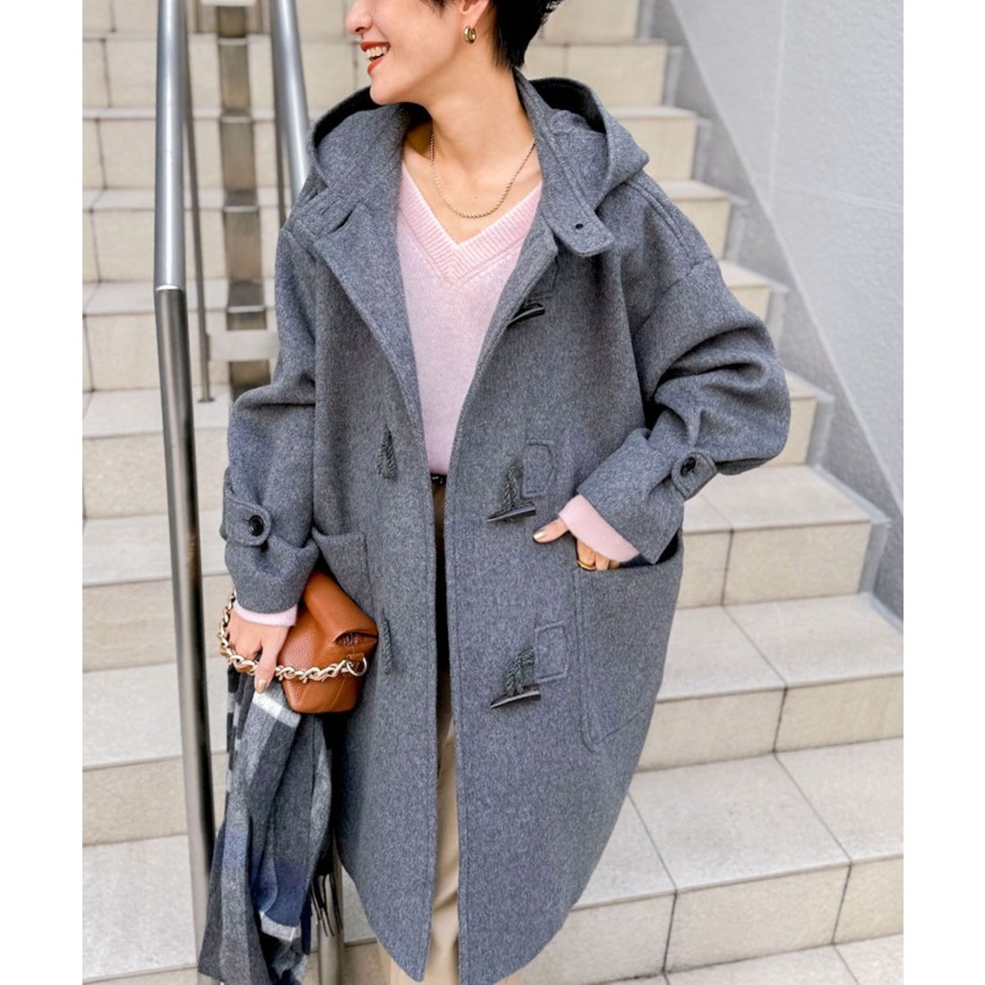 ノーリーズ NOLLEY'S NMPミドル丈ダッフルコート （ミディアムグレー