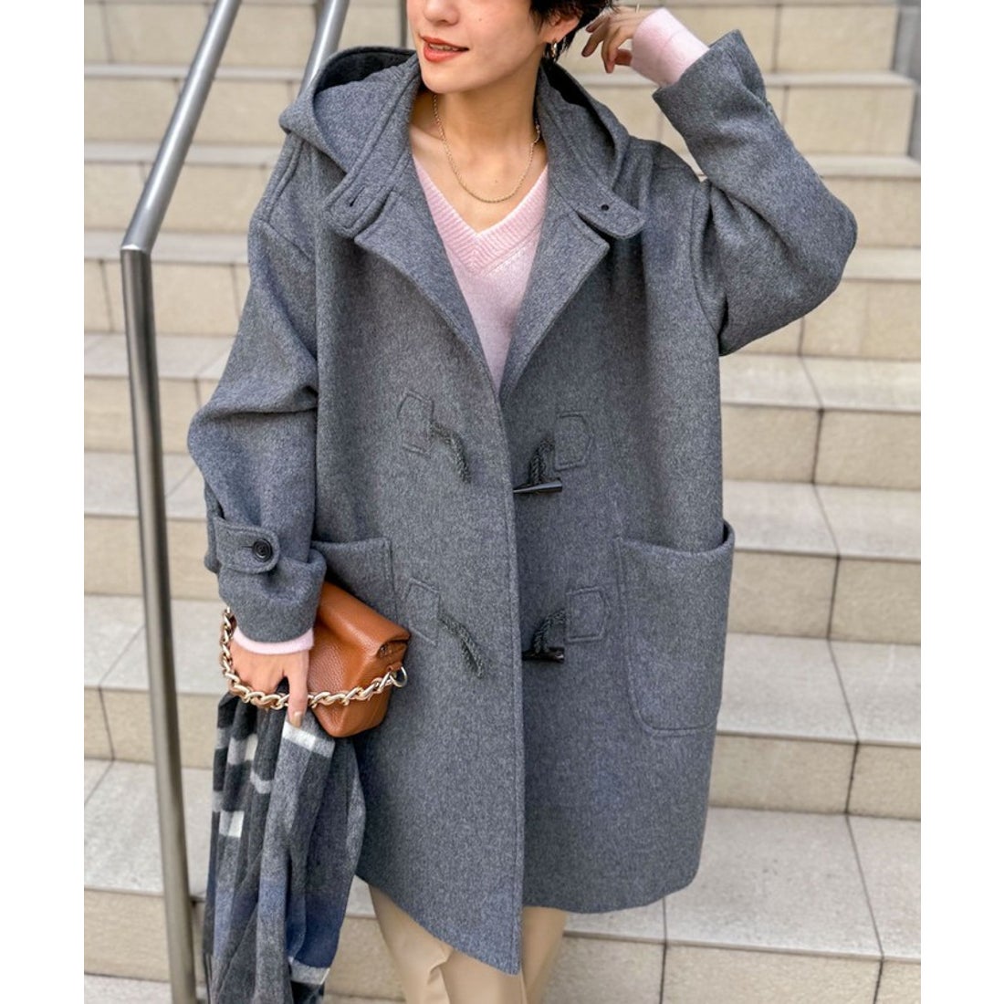 ノーリーズ NOLLEY'S NMPミドル丈ダッフルコート （ミディアムグレー