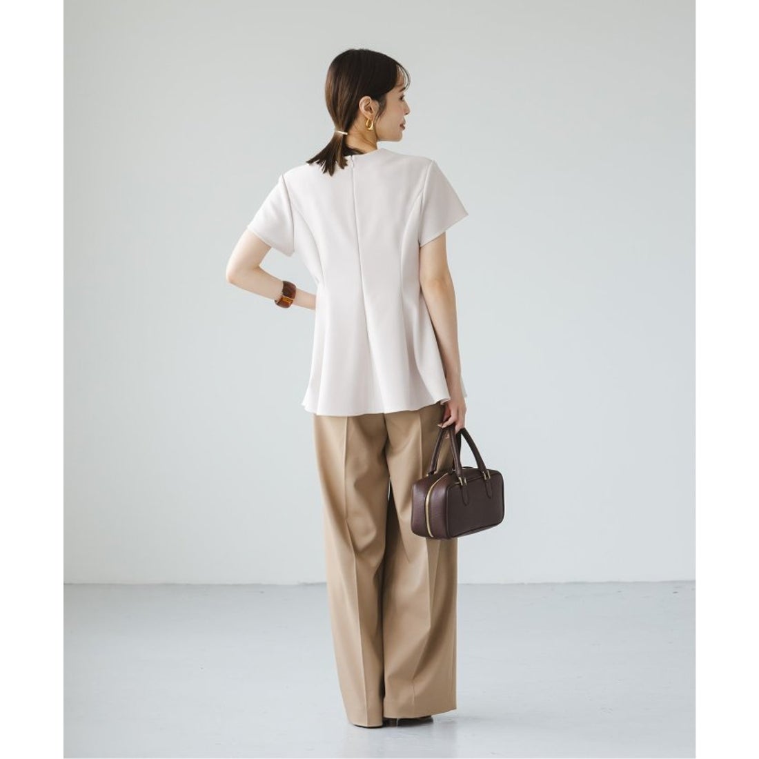 ノーブル NOBLE 《予約》コンフォートジャージーライクペプラム