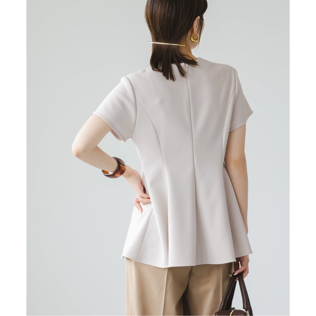 ノーブル NOBLE 《予約》コンフォートジャージーライクペプラム