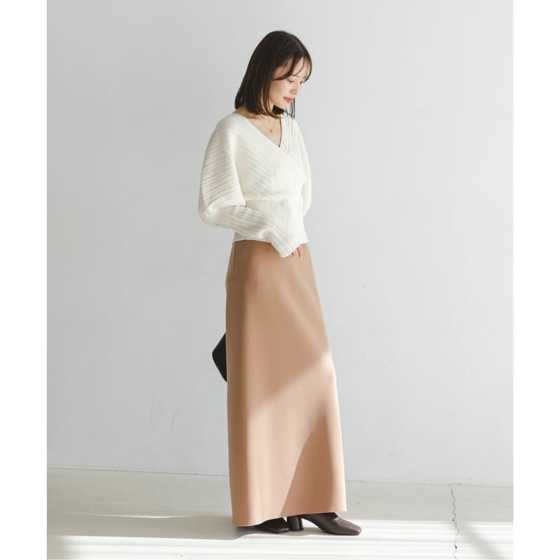 ノーブル NOBLE 《予約》カシュクールランダムリブニットプルオーバー