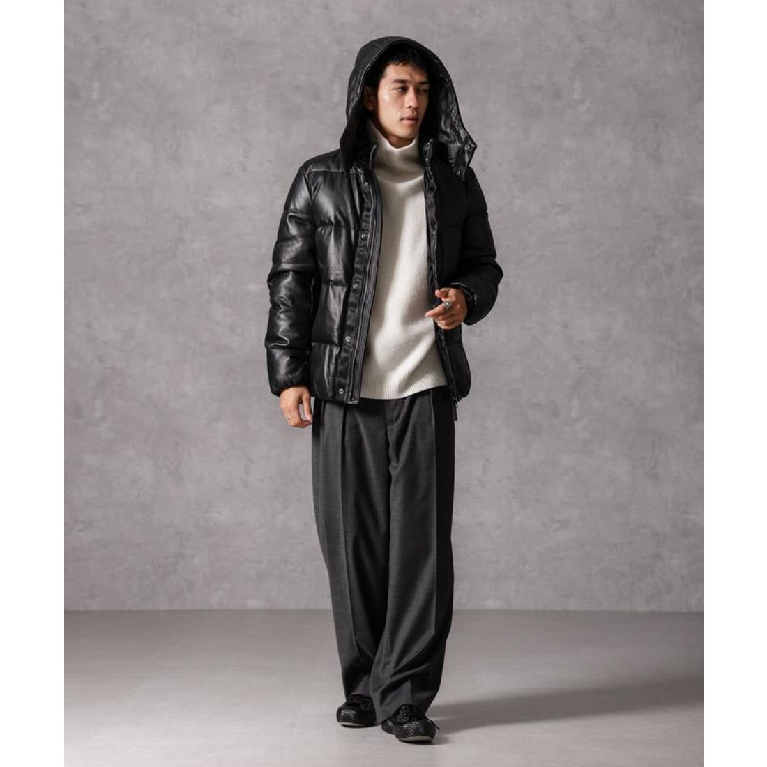 ナノ・ユニバース NANO universe 「西川ダウン（R）」ラムレザーG2