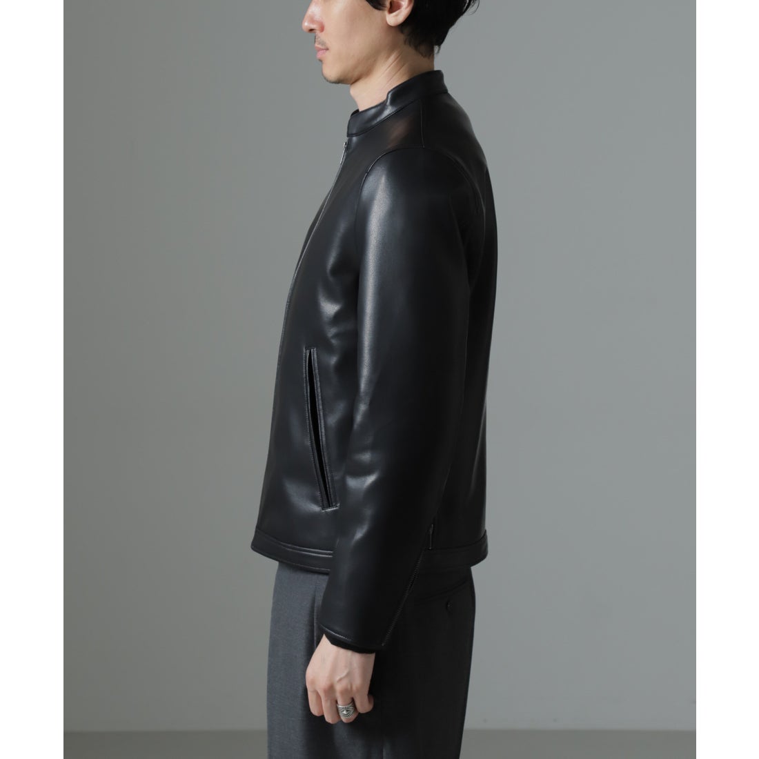 ナノ・ユニバース NANO universe フェイクレザーシングルライダース