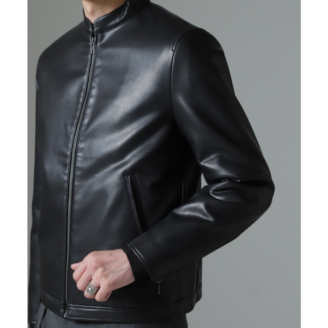 ナノ・ユニバース NANO universe フェイクレザーシングルライダース