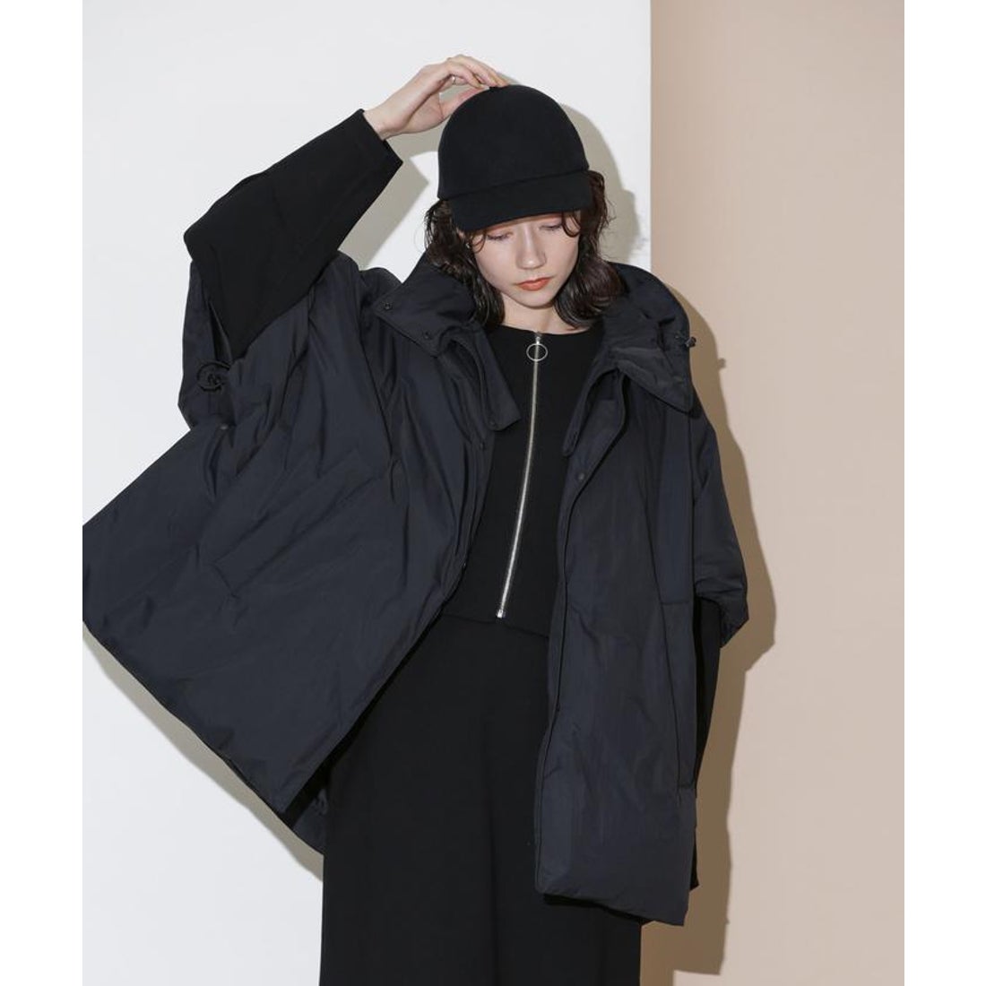 ナノ・ユニバース NANO universe 「西川ダウン(R)」2WAY ケープダウン