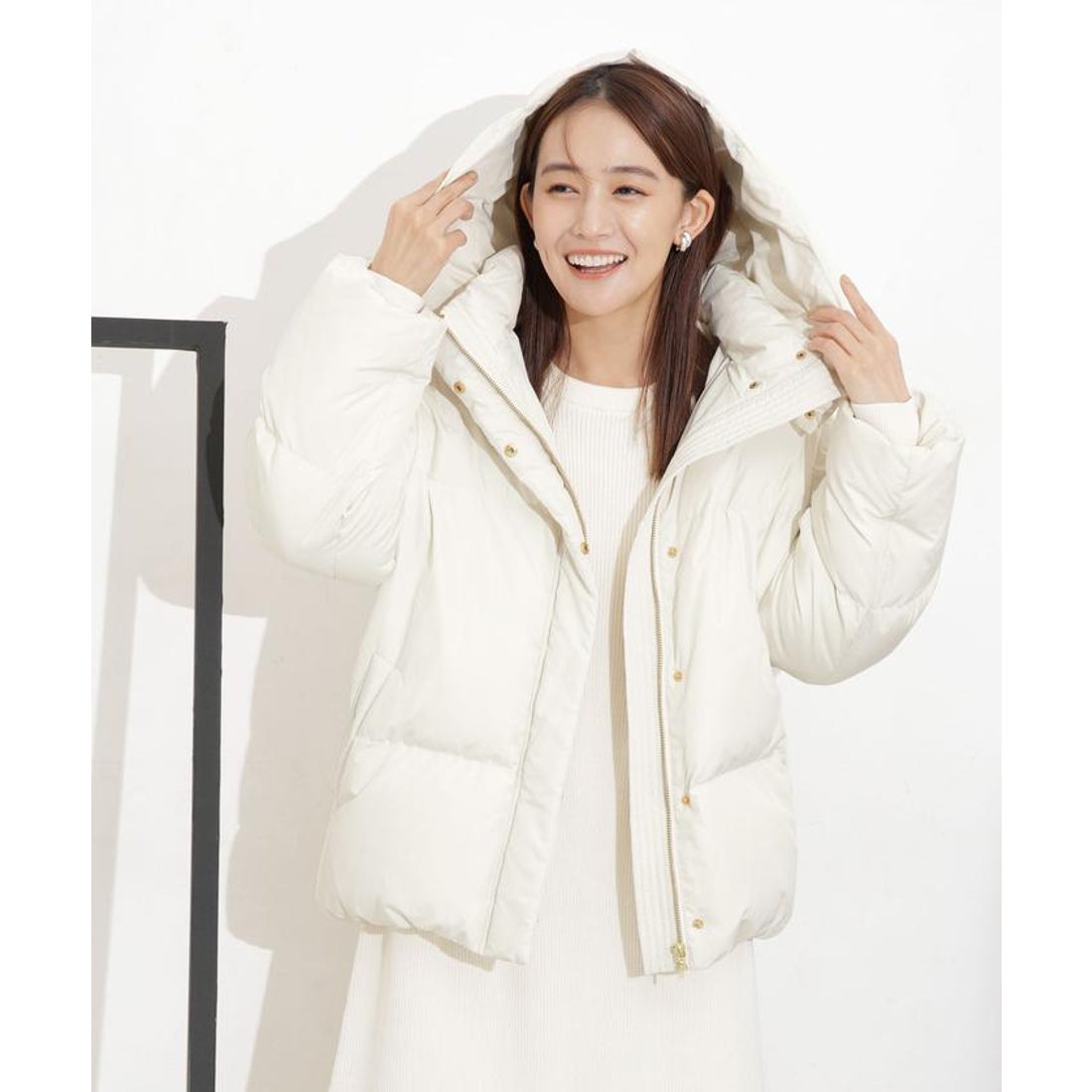 ナノ・ユニバース NANO universe 撥水加工 フードショートダウンコート