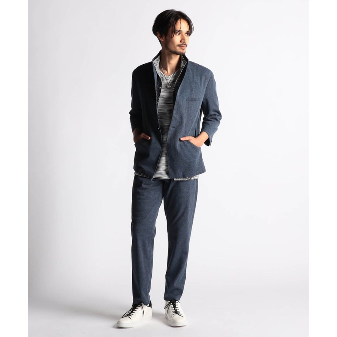 ニコルクラブフォーメン NICOLE CLUB FOR MEN 7分袖イタリアンカラー