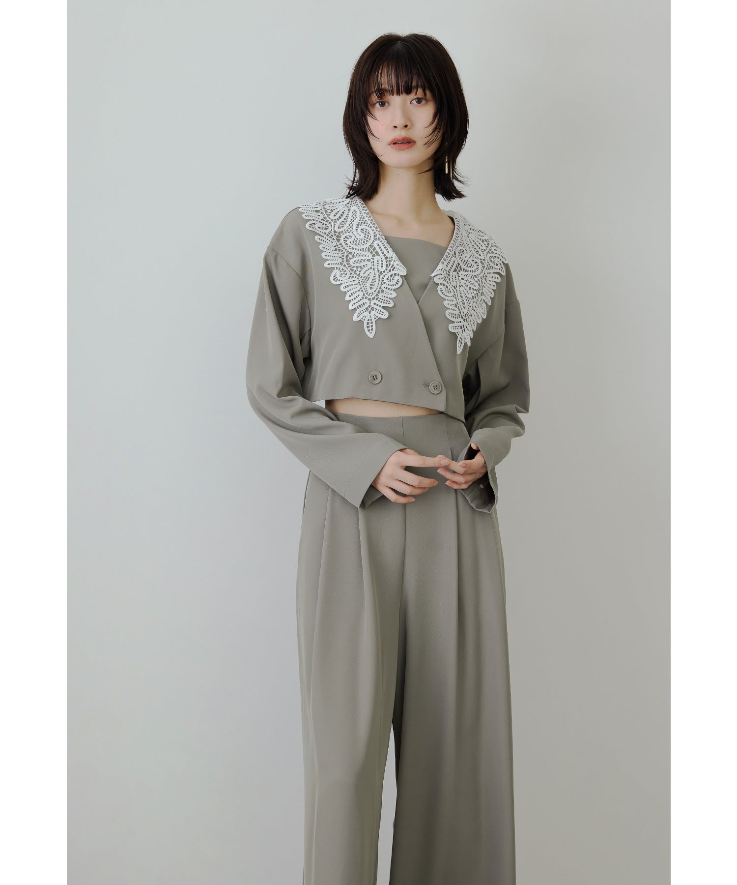 ニアナ niana ビッグカラーセットアップ 2点セット ジャケット