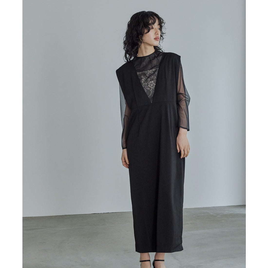 ニアナ niana チュールレースブラウスジャンパースカートセットドレス