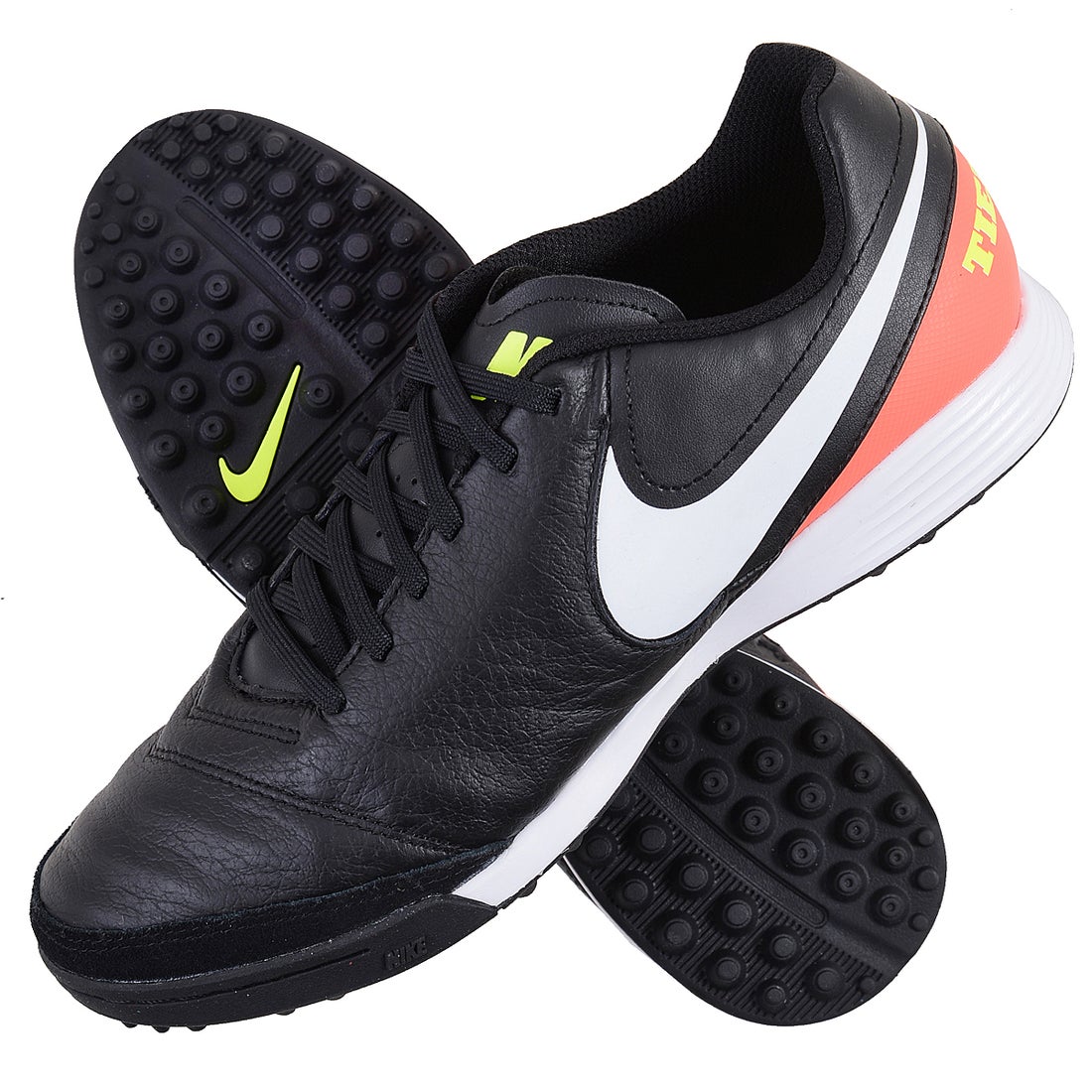 NIKE ナイキ ティエンポ ジェニオ II レザー TF(ブラック×オレンジ