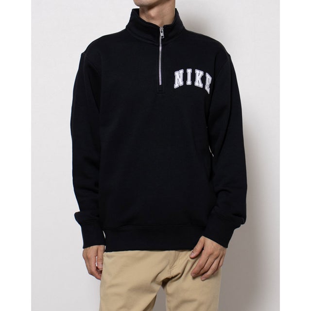 MALBON NIKE コラボダークブルー ハーフジップ 長袖シャツ Malbon